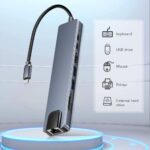 Dsc Hub USB Type C (adaptateur multifonction 8 en 1 pour MacBook et Windows) / Station d'accueil USB / HDMI 4K, HDTV, carte SD/TF, RJ45, USB C – Image 4