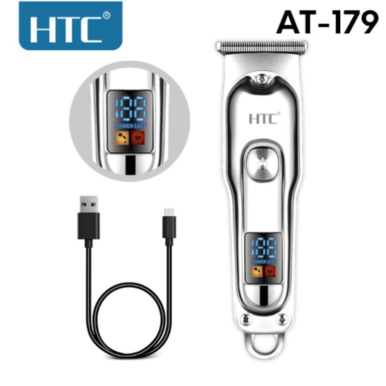 Tondeuse à cheveux portable HTC AT-179 pour bébé, corps entièrement métallique, coupe de cheveux zéro, tondeuse à cheveux professionnelle