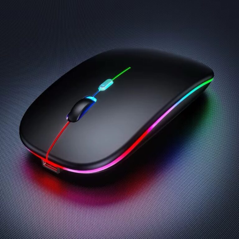 Souris de jeu ergonomique rétroéclairée LED rechargeable
RGB BT 2.4Ghz sans fil Interface USB Compatible avec ordinateur portable PC ou ordinateur
