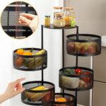 Panier de rangement rotatif de cuisine SAYZH en métal noir – Image 3