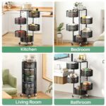 Panier de rangement rotatif de cuisine SAYZH en métal noir – Image 2