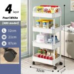 Etagère paniers de rangement de cuisine avec roue à 4 niveaux T1