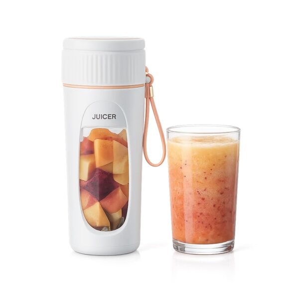 Mixage sans fil avec lames en acier inoxydable, idéal pour les déplacements.