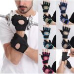 Gant Musculation, Gants D'haltérophilie, Réglable Gants de Levage sans Doigts Gants de Fitness, Polyester Néoprène Respirants et Antidérapants