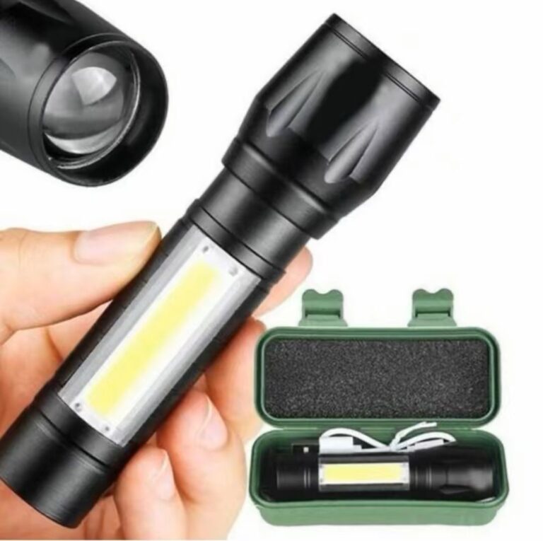 Lampe torche de poche LED tactique et polyvalente avec éclairage latéral COB
