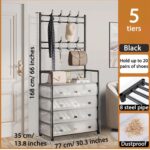 Étagère de Rangement de Chaussures et Accessoires - 4 Niveaux - en Métal – Image 2