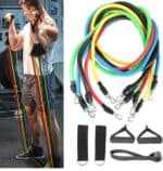 Bande de résistance colorée pour exercices de gym, yoga, pilates, kinésithérapie et rééducation.