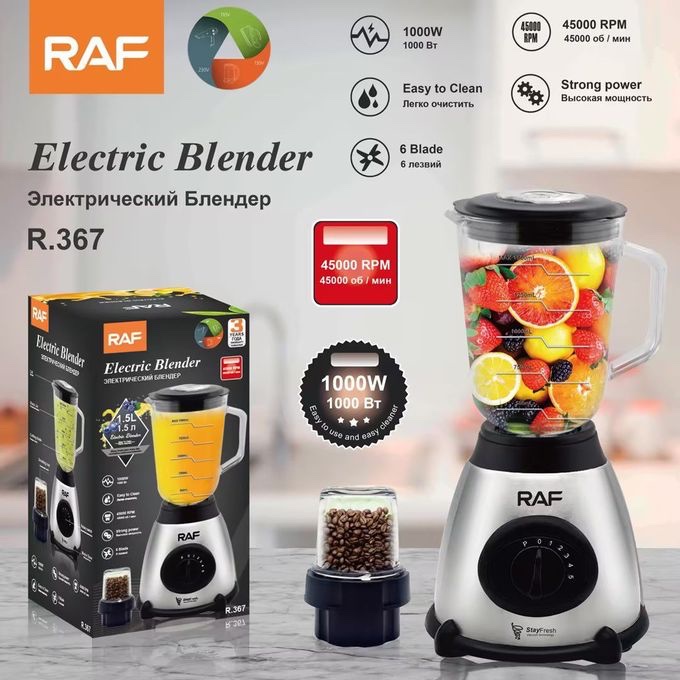 MIXEUR familial de 1,5 L – RAF 1000W-2bols en verre – État Neuf 1an Garantie