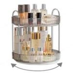Organisateur de Maquillage Rotatif 360° – Présentoir Cosmétiques et Parfums – Design Luxe Cannelé